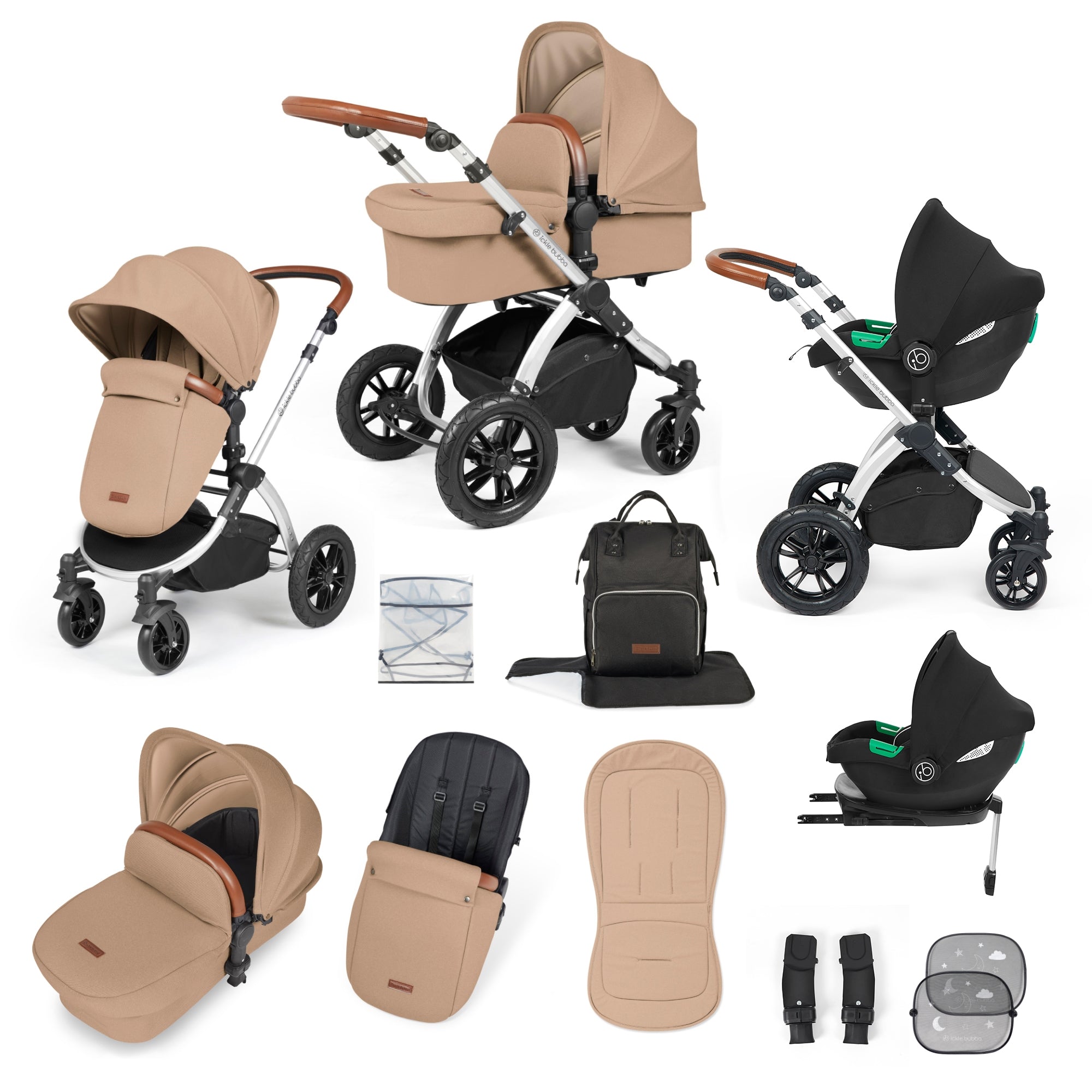 Ickle Bubba Stomp Luxe All in One Travel System With Isofix Base Sil