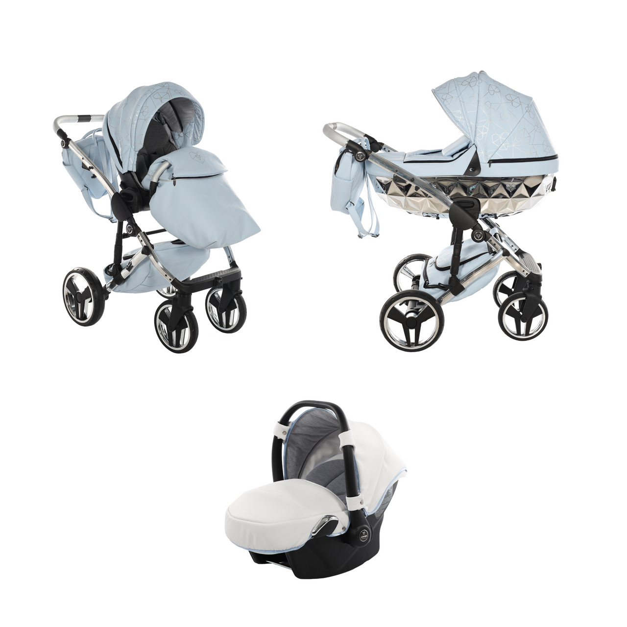 Junama Heart 3 In 1 Travel System - Blue - No | For Your Little One