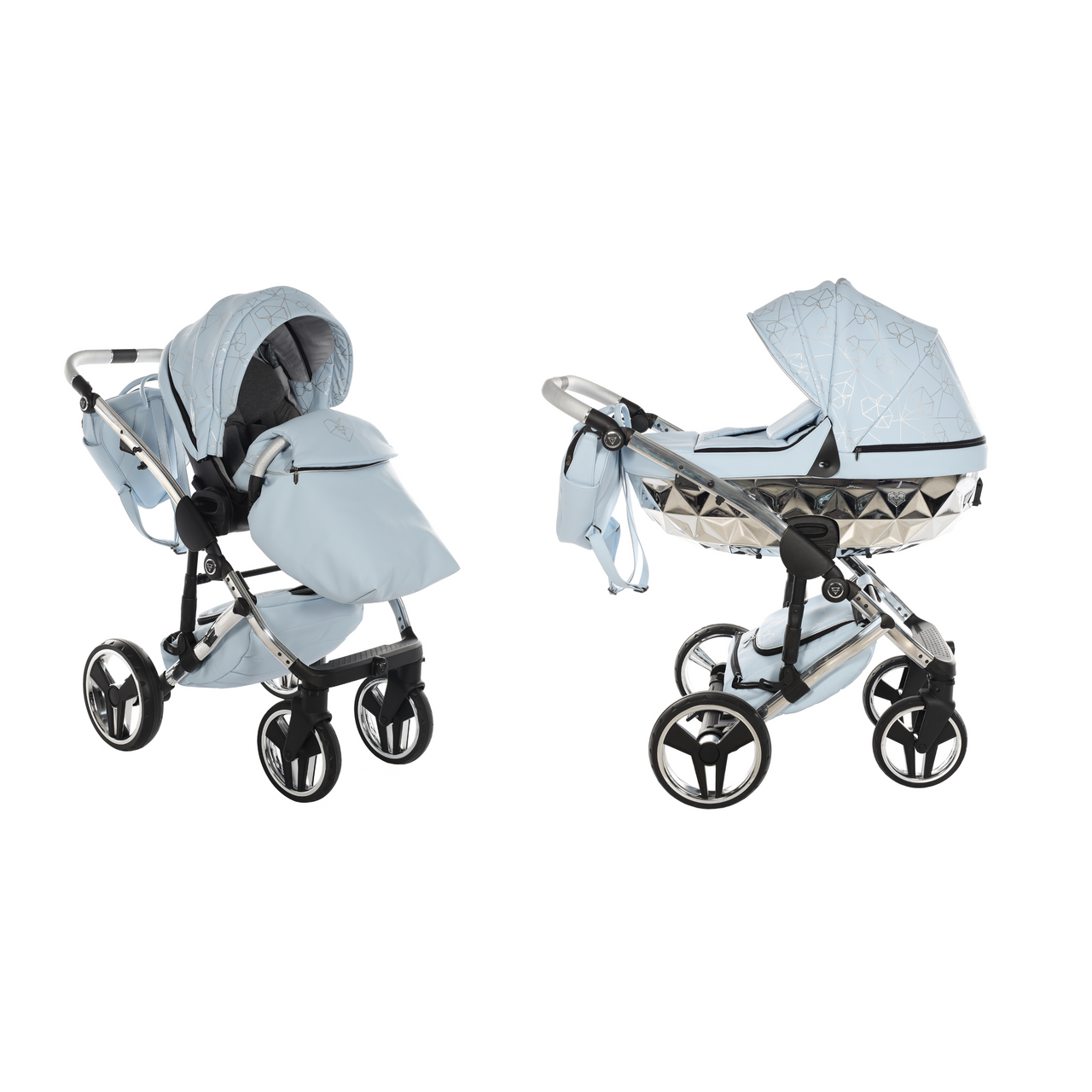Junama Heart 2 In 1 Pram Blue