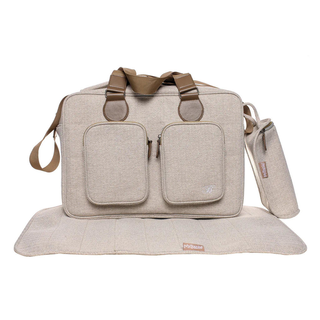 My Babiie Billie Faiers Oatmeal Herringbone Deluxe Changing Bag -  | For Your Little One