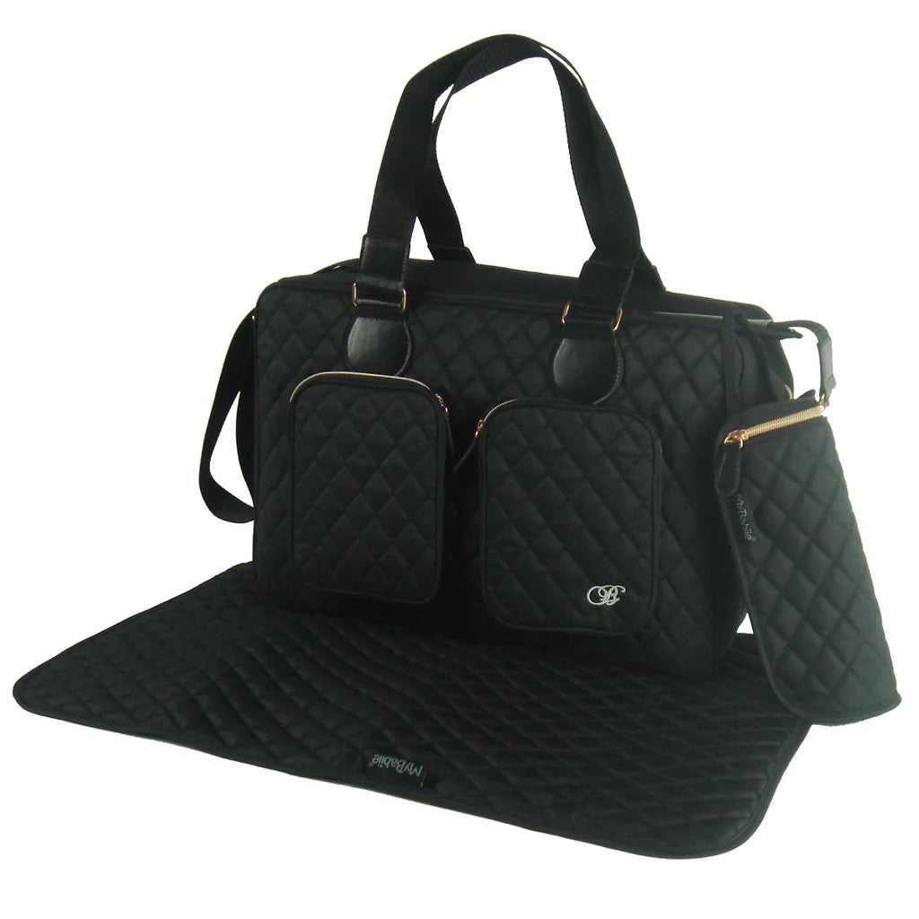 My Babiie Billie Faiers Black Quilted Deluxe Baby Changing Bag -  | For Your Little One