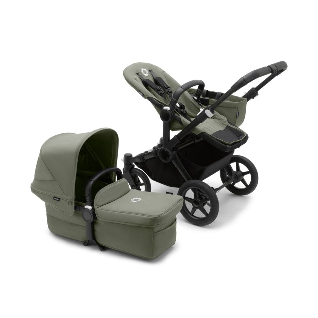 Bugaboo Donkey 5 Twin Complete Pushchair - Black/Forest Green - For Your Little One