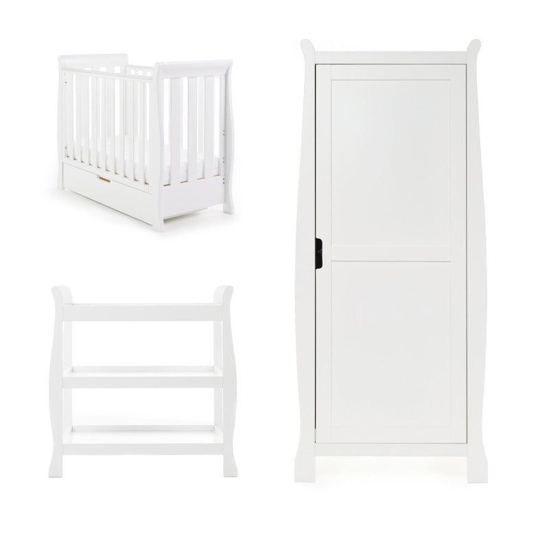Obaby Stamford Space Saver Sleigh  3 Piece Room Set - White -  | For Your Little One