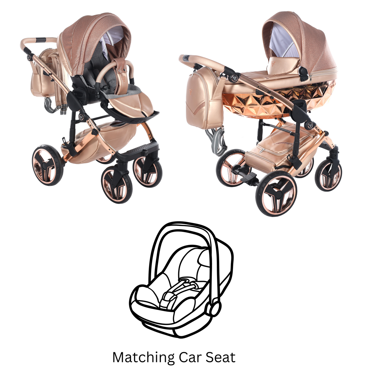 Junama Dolce 3 In 1 Travel System - Rose Gold - For Your Little One