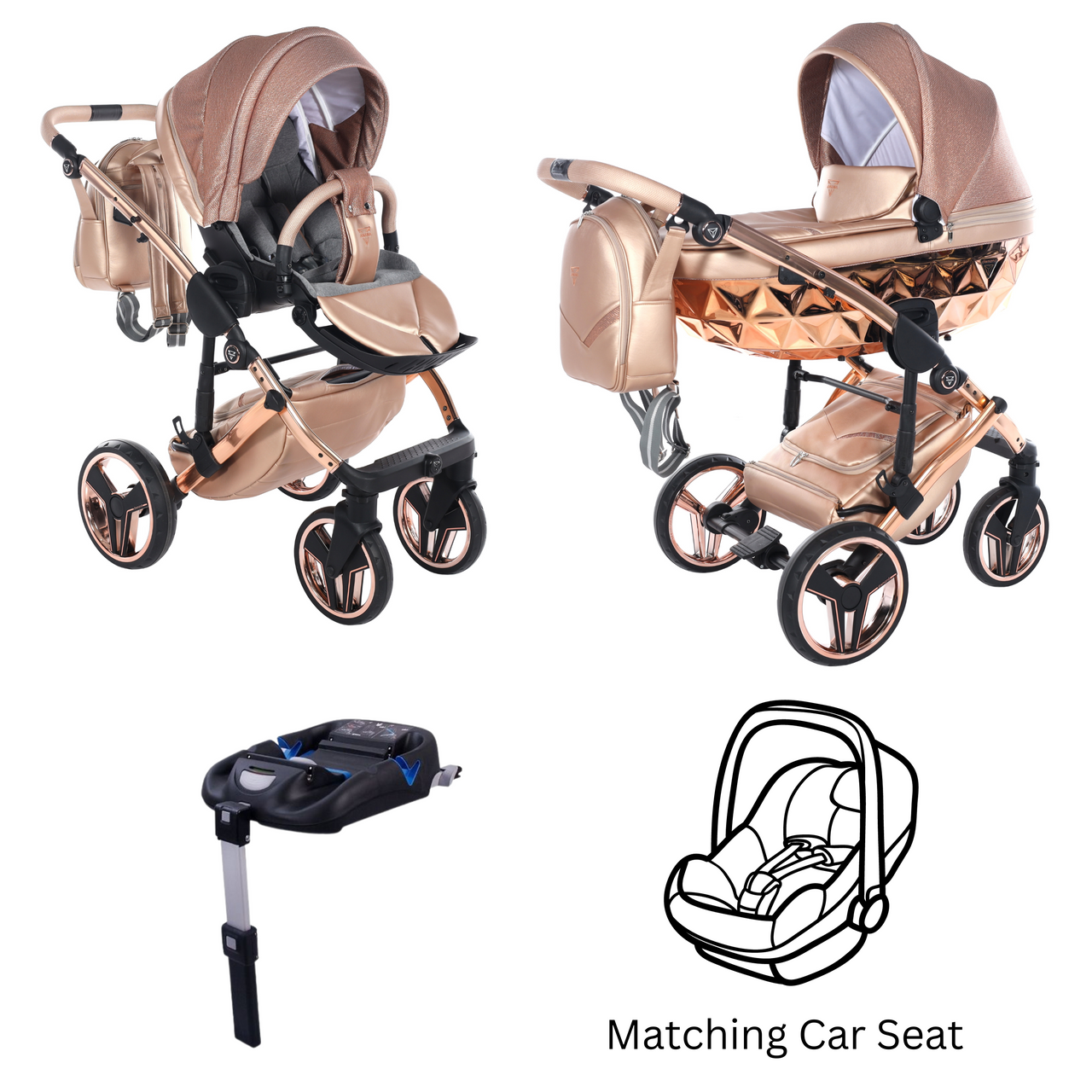 Junama Dolce 3 In 1 Travel System - Rose Gold - For Your Little One