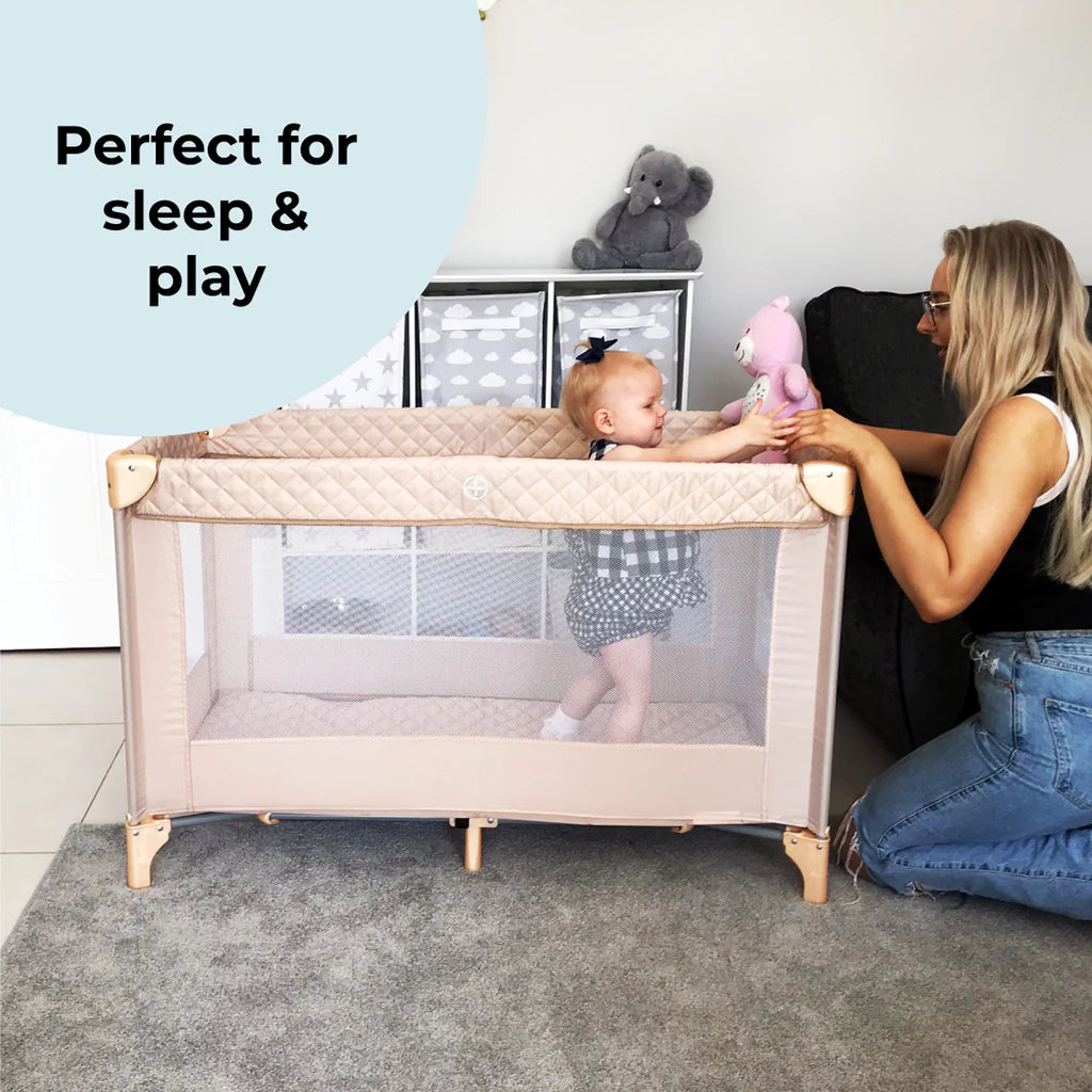 My Babiie Blush Quilted Travel Cot - For Your Little One