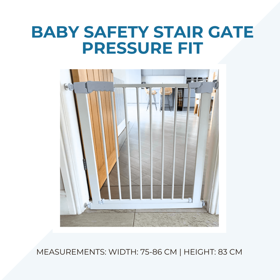 2x FYLO Baby Safety Stair Gate Pressure Fit 75 - 114cm Extra Wide - For Your Little One
