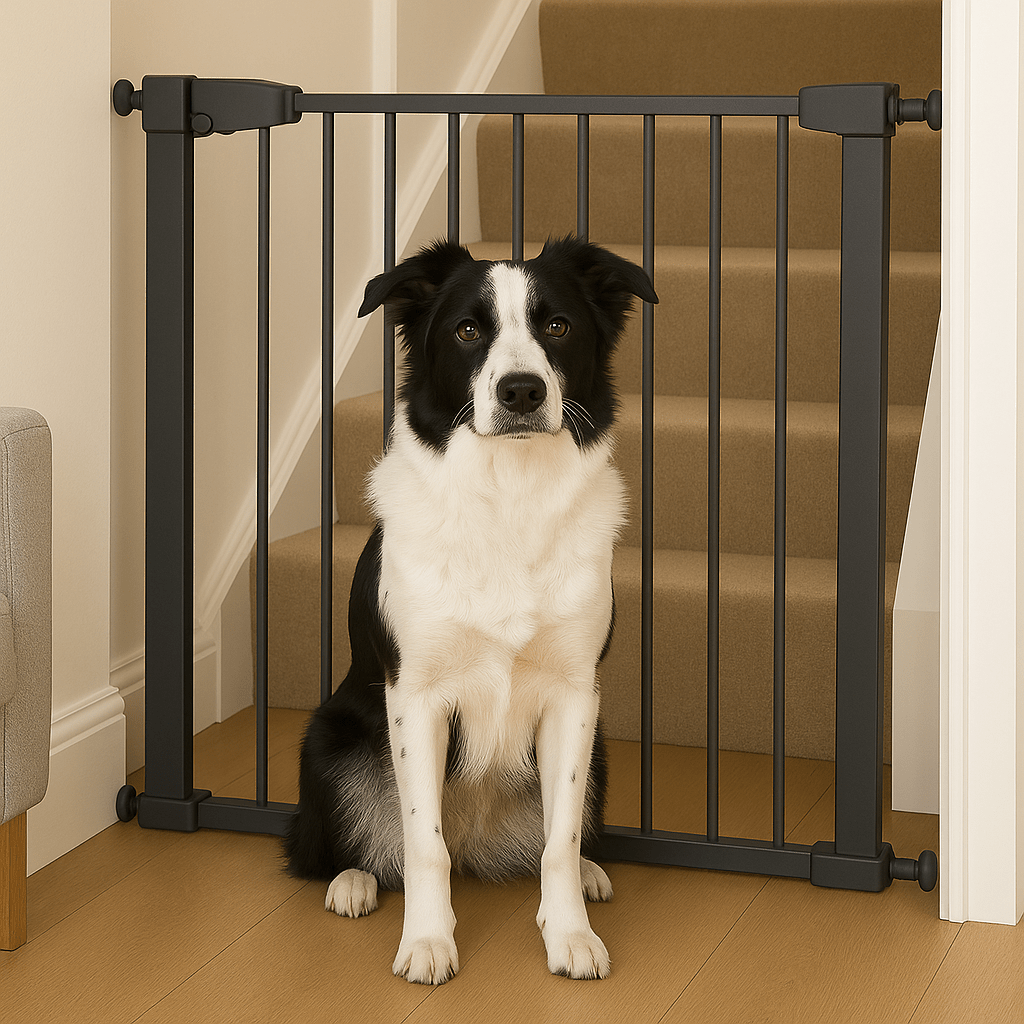 2x FYLO Baby Safety Stair Gate Pressure Fit 75 - 114cm Extra Wide - Grey - For Your Little One