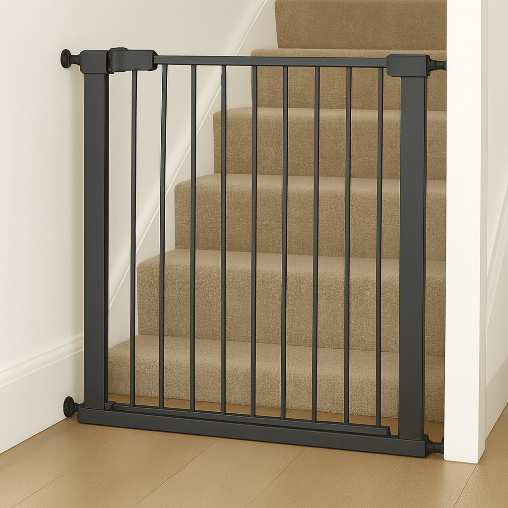 2x FYLO Baby Safety Stair Gate Pressure Fit 75 - 114cm Extra Wide - Grey - For Your Little One