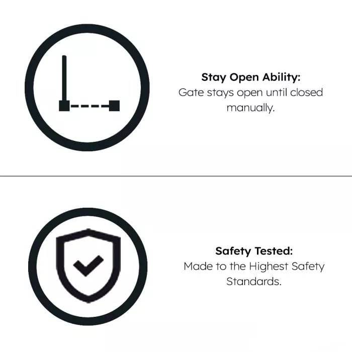 2x FYLO Baby Safety Stair Gate Pressure Fit Extra Wide - Grey - For Your Little One