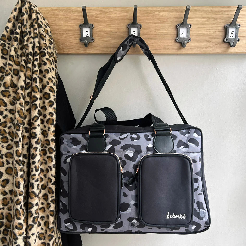 My Babiie Dani Dyer Black Leopard Deluxe Baby Changing Bag - For Your Little One