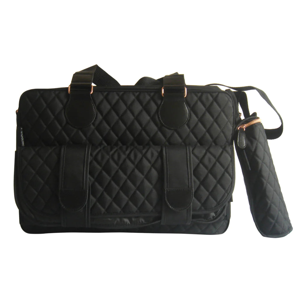 My Babiie Billie Faiers Black Quilted Deluxe Baby Changing Bag - For Your Little One