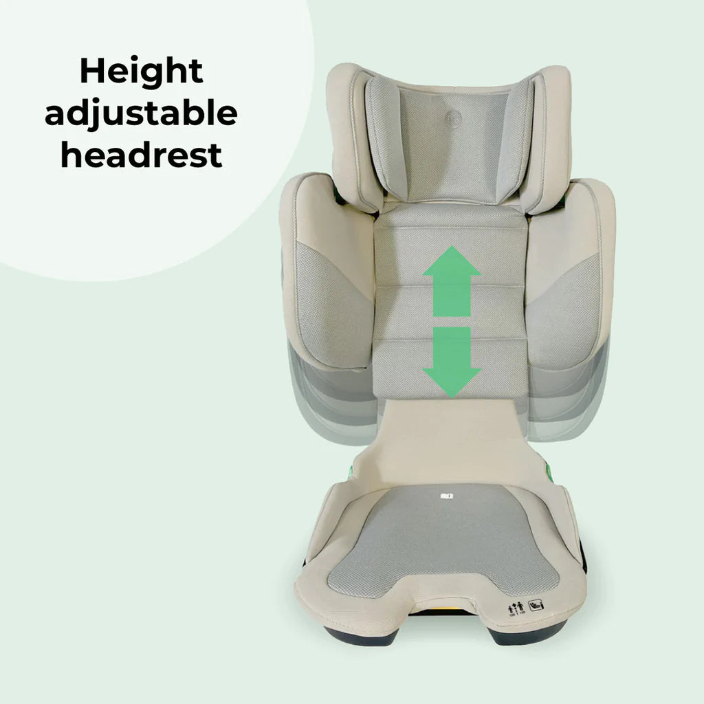 My Babiie MBCS23 i-Size (100-150cm) Compact High Back Booster Car Seat - Stone - For Your Little One