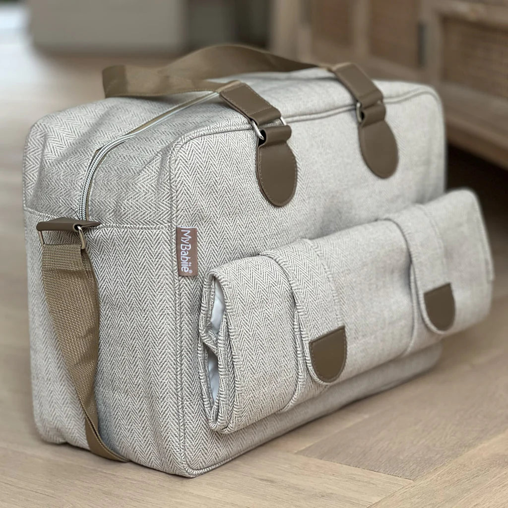 My Babiie Billie Faiers Oatmeal Herringbone Deluxe Changing Bag - For Your Little One