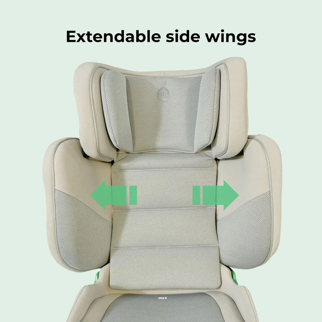 My Babiie MBCS23 i-Size (100-150cm) Compact High Back Booster Car Seat - Stone - For Your Little One