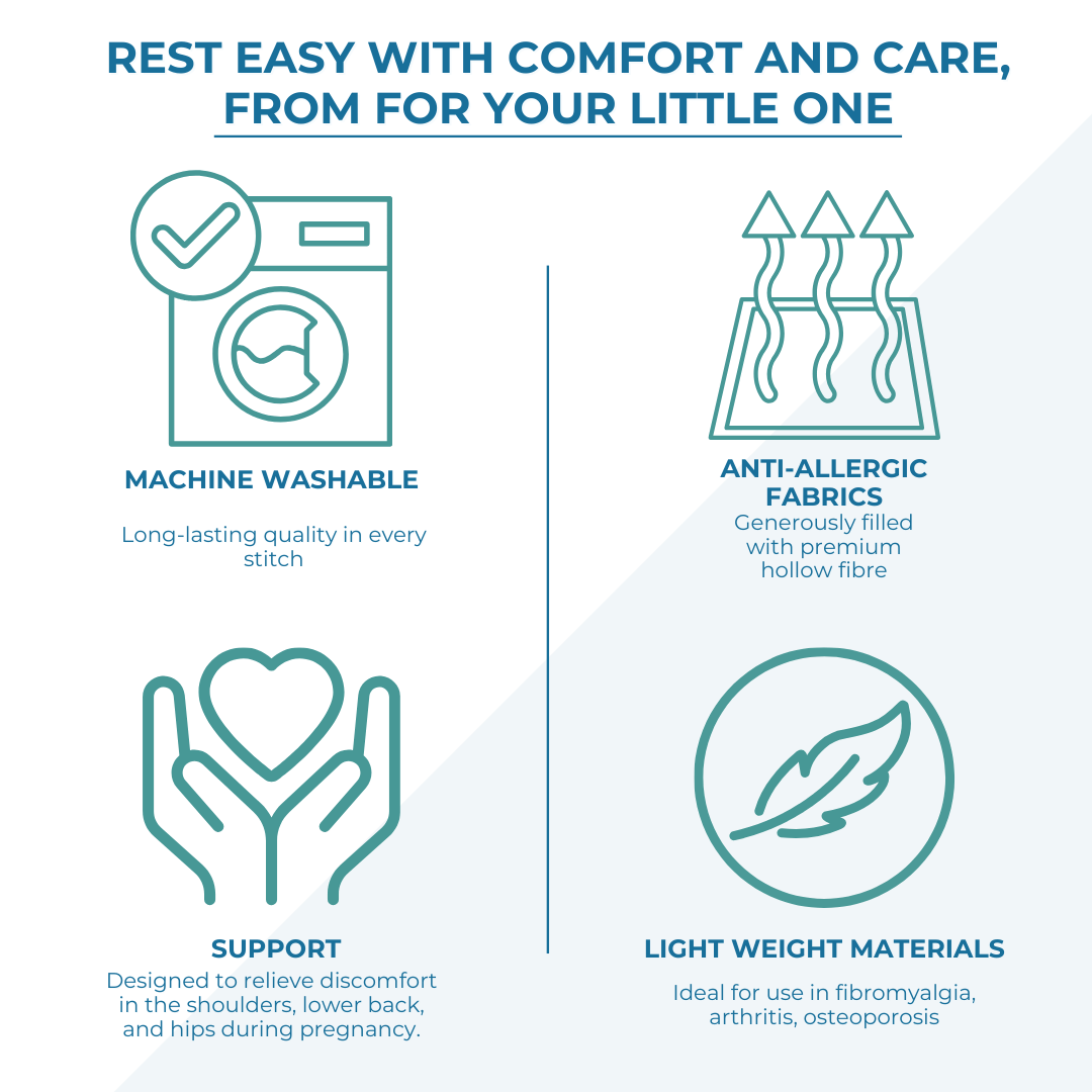 9 Ft Maternity Pillow And Case - Light Blue - For Your Little One