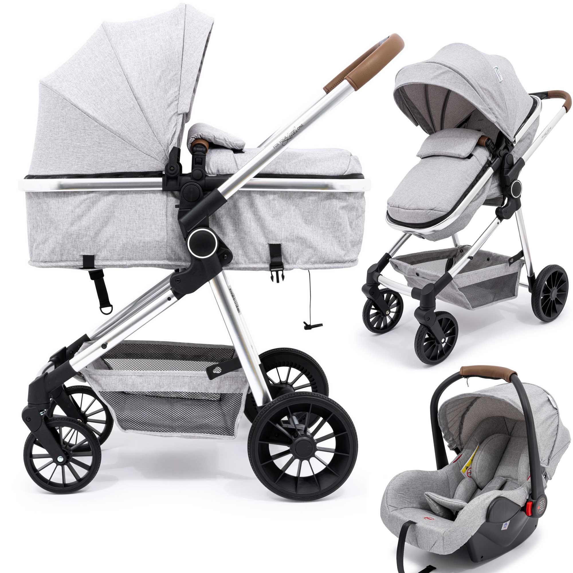 For Your Little One LITE 3 In 1 Travel System - Argenti Grey - For Your Little One