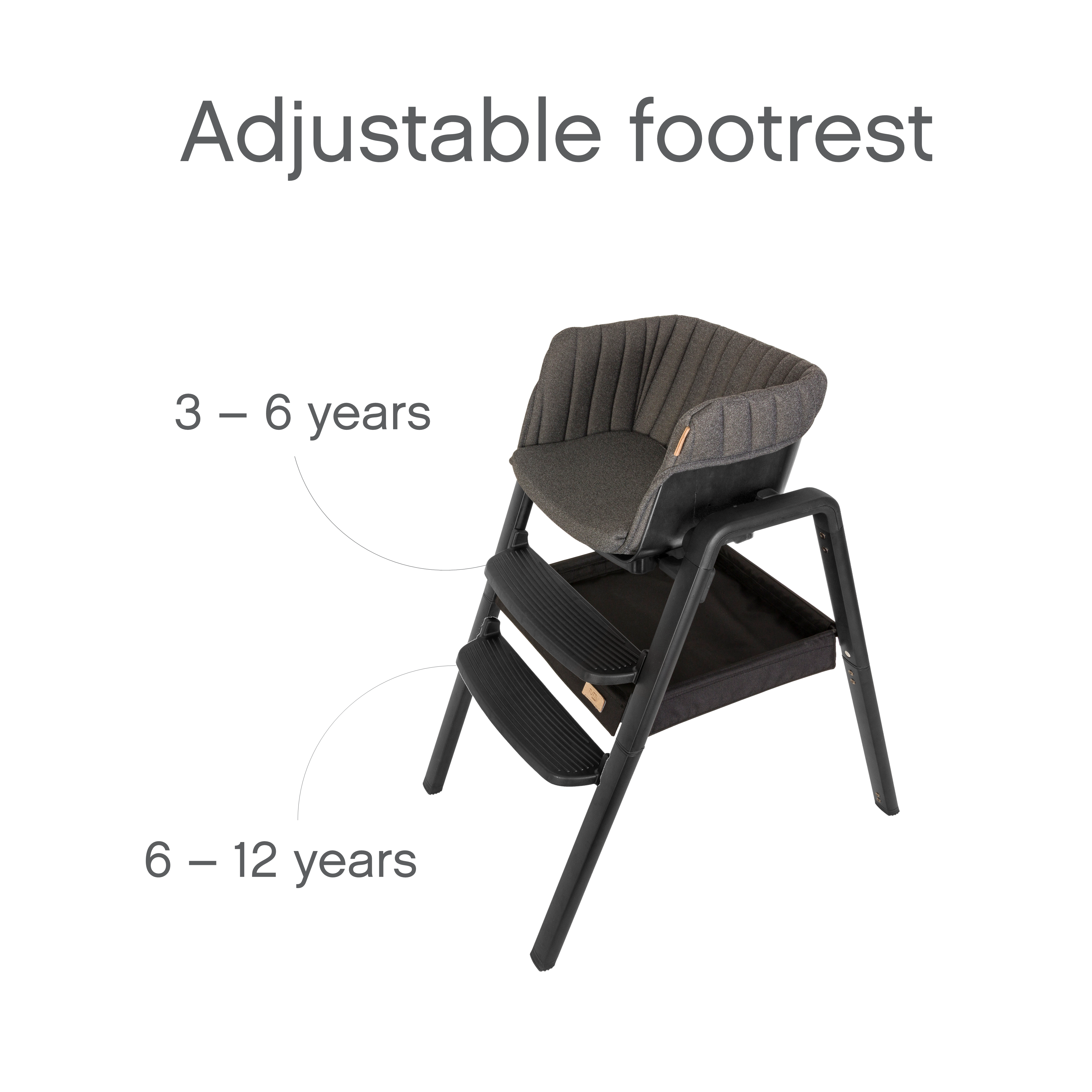 Tutti Bambini Nova Birth to 12 Years Complete Highchair Package - Black/Black - For Your Little One