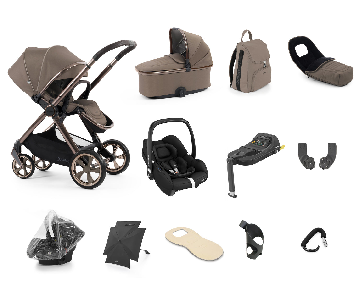 Babystyle Oyster 4 Ultimate 12 Piece Travel System Bundle - Mink