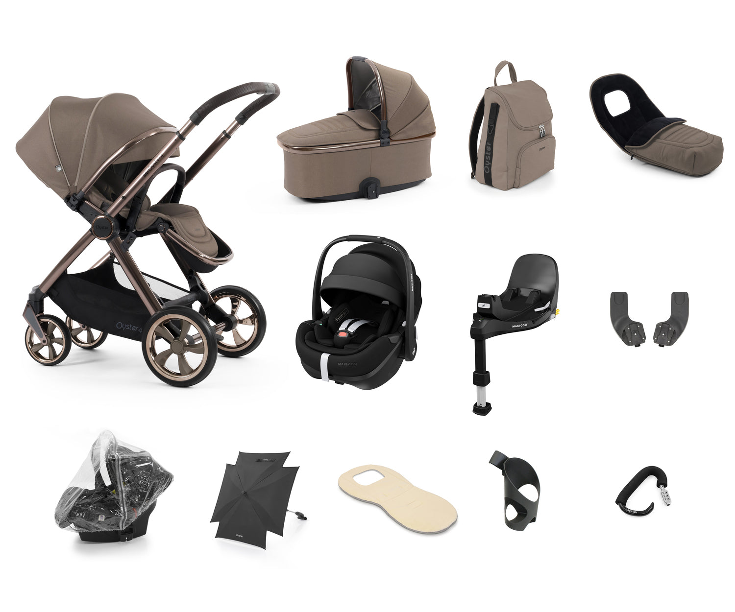 Babystyle Oyster 4 Ultimate 12 Piece Travel System Bundle - Mink