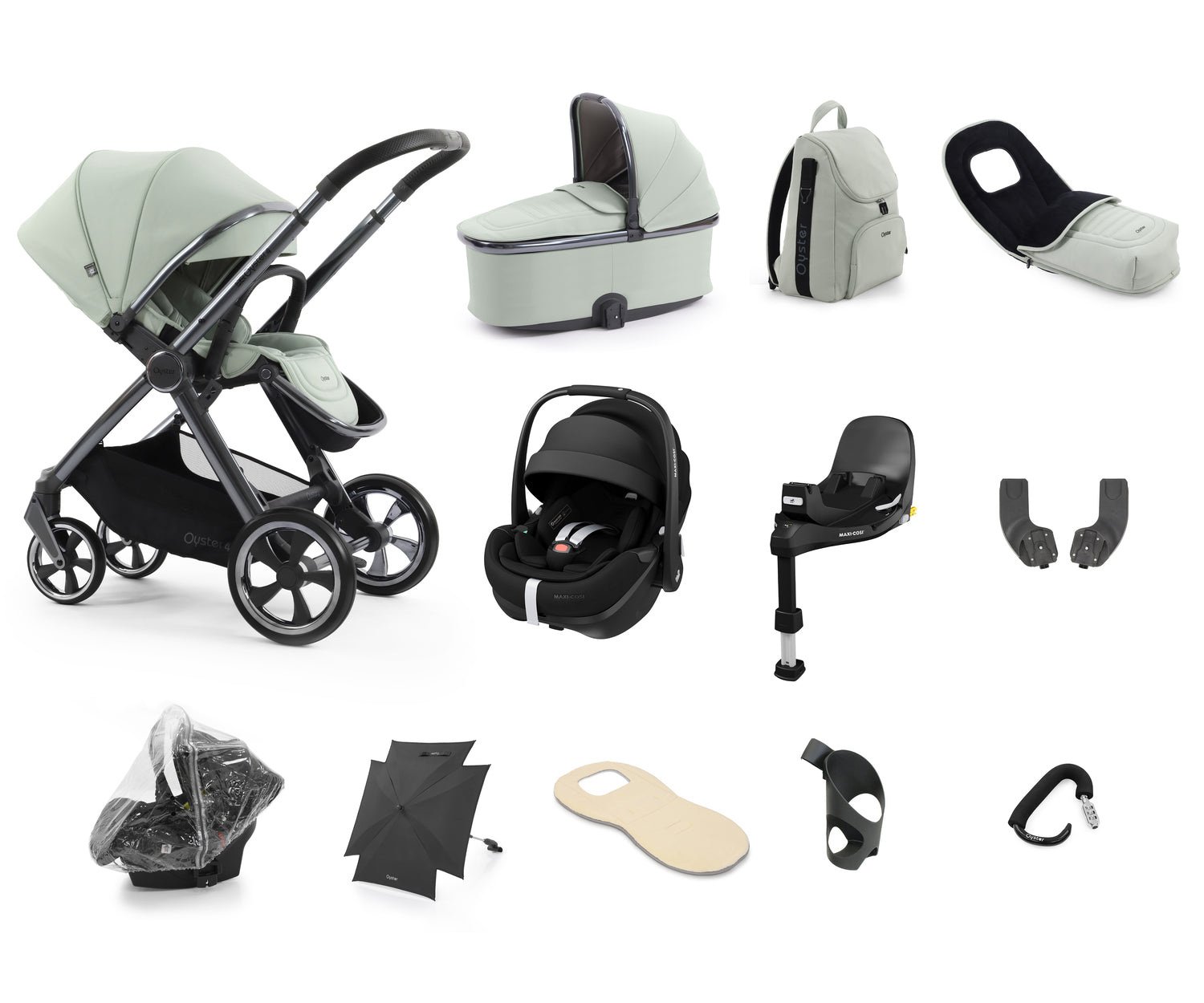Babystyle Oyster 4 Ultimate 12 Piece Travel System Bundle - Pistachio