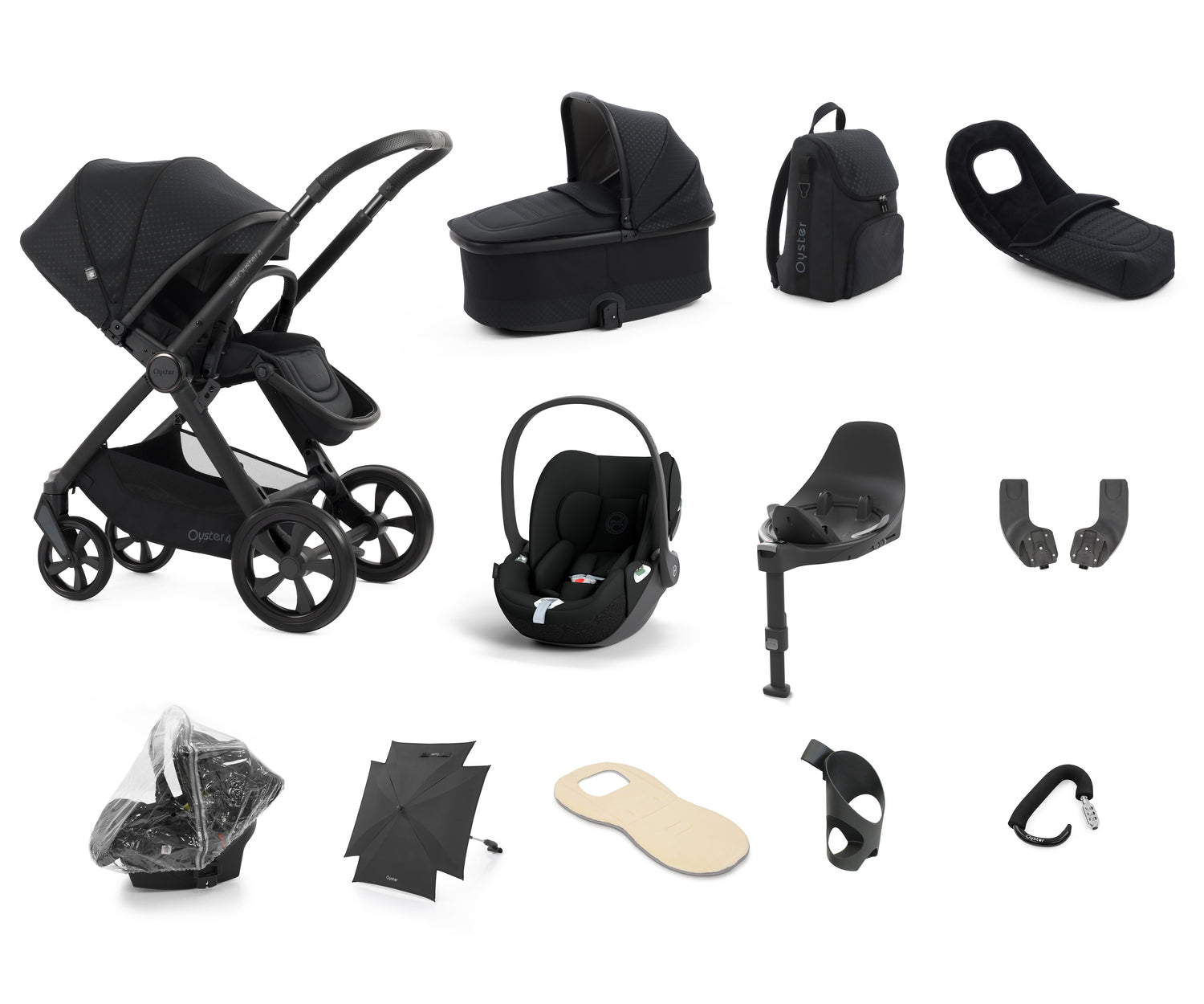 Babystyle Oyster 4 Ultimate 12 Piece Travel System Bundle - Raven