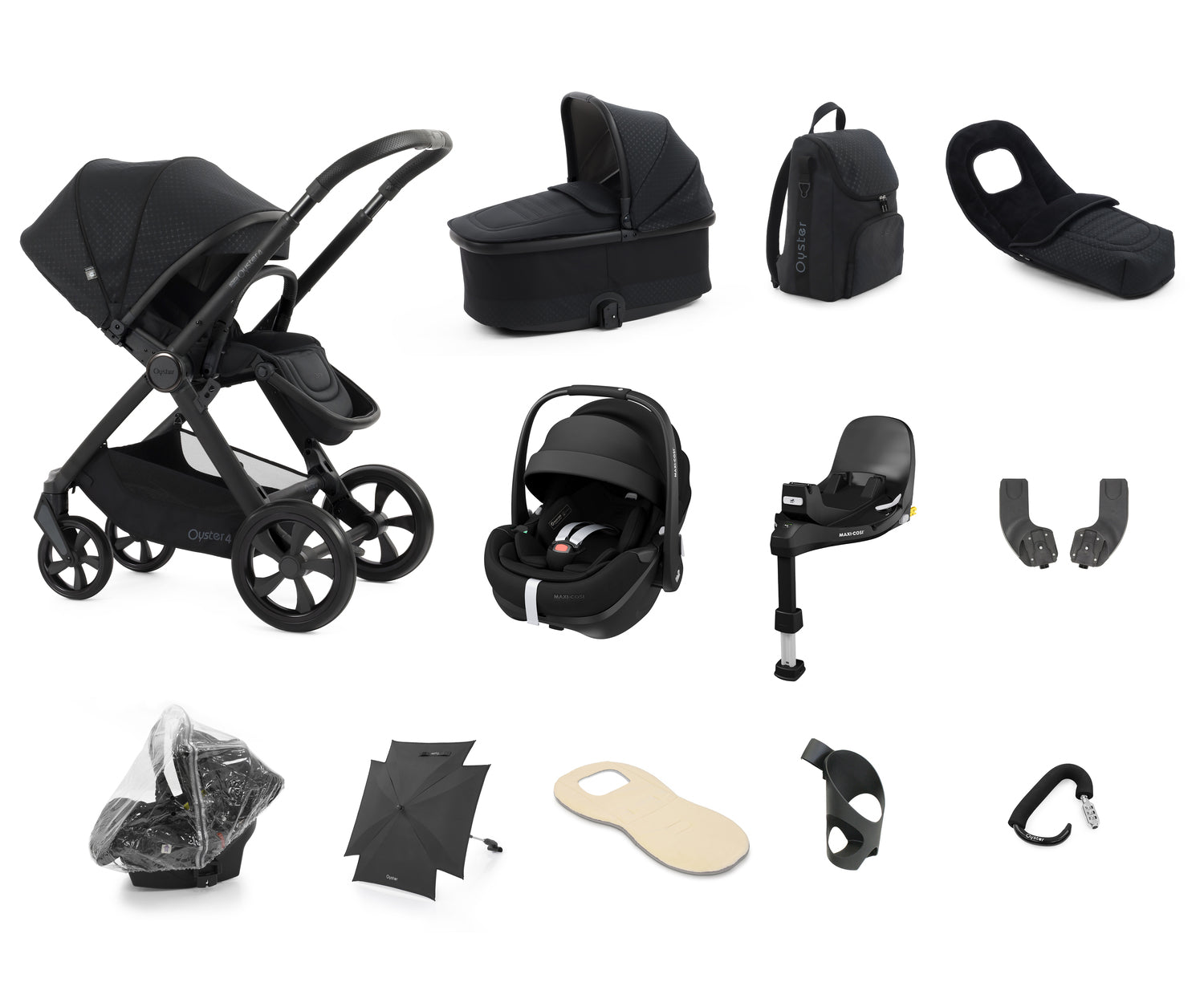 Babystyle Oyster 4 Ultimate 12 Piece Travel System Bundle - Raven