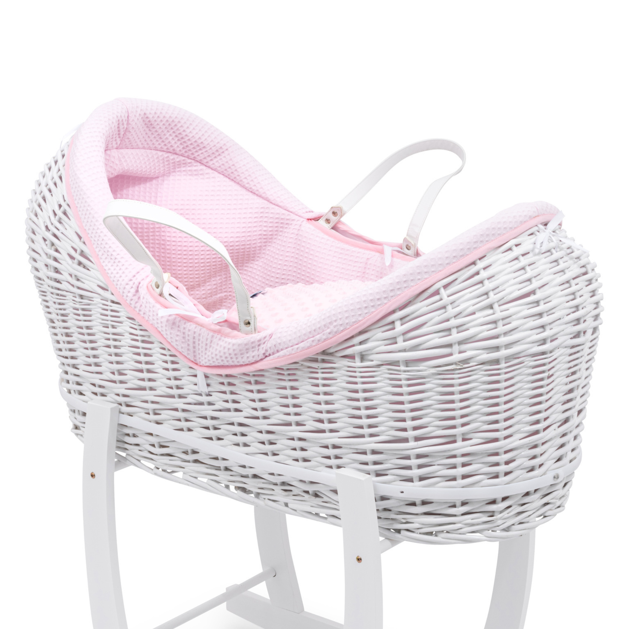 Pod Pink Waffle Moses Basket Bedding Set - For Your Little One