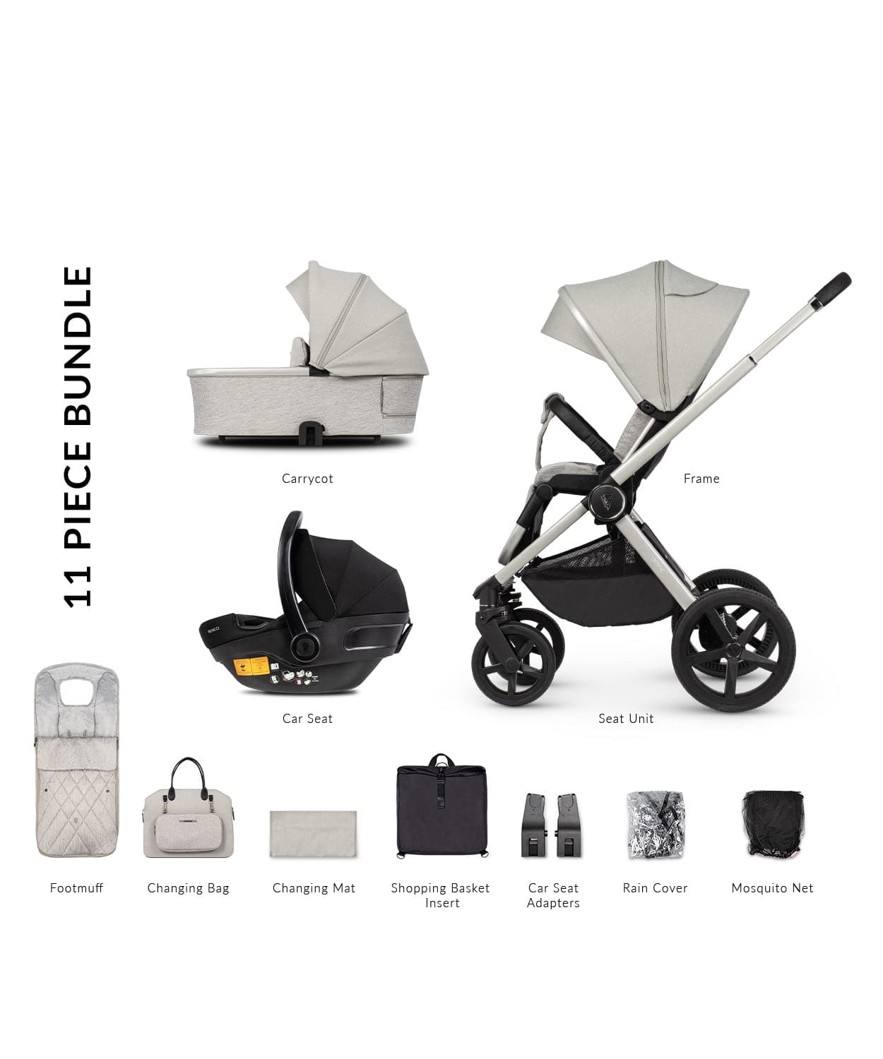 Venicci Tinum Upline 3 In 1 Travel System - Moonstone - For Your Little One