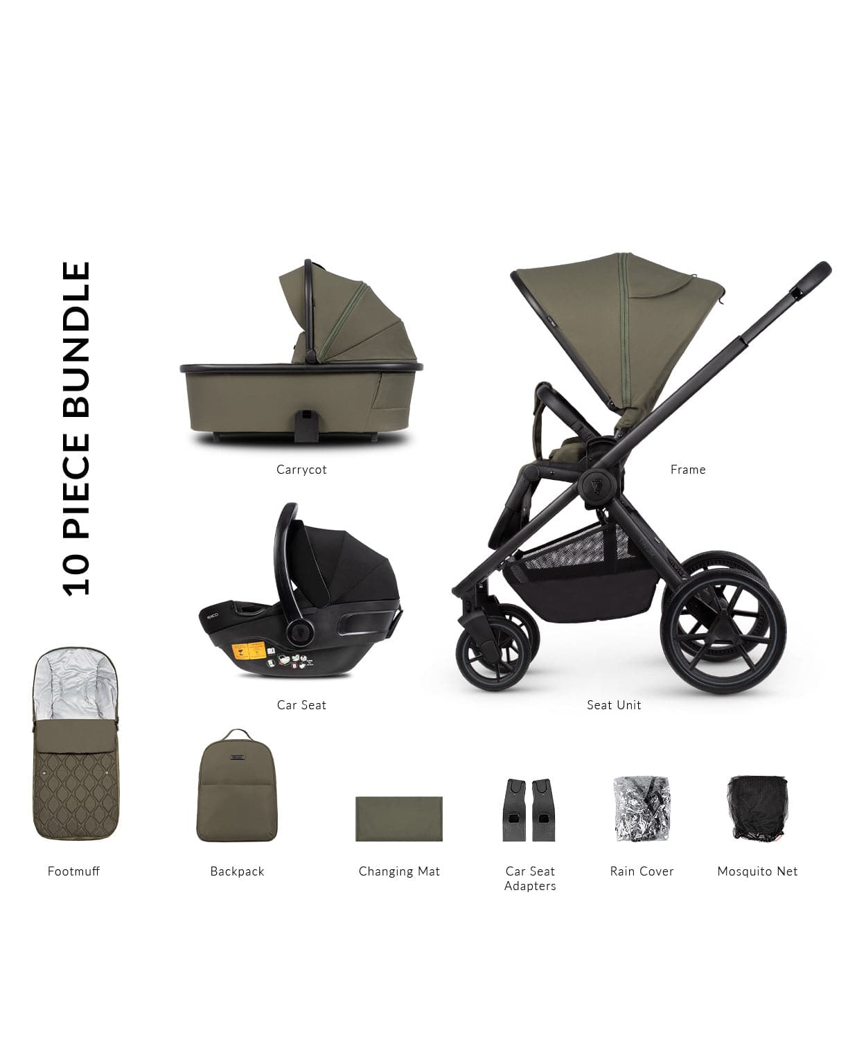 Venicci Tinum Edge 3 In 1 Travel System - Moss - For Your Little One