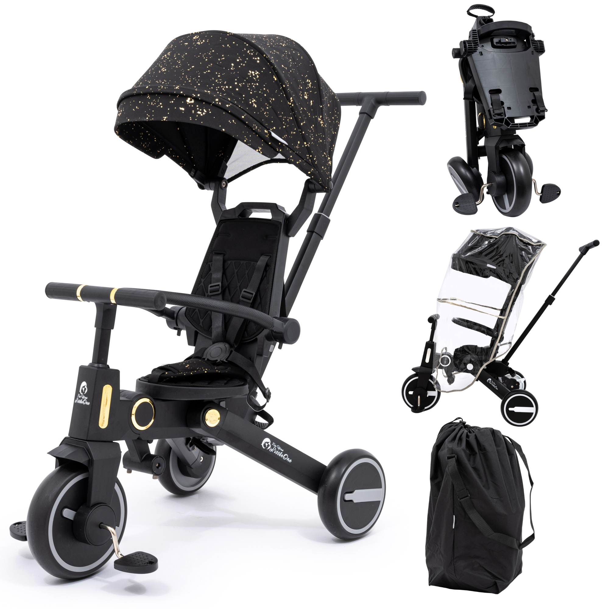 Foryourlittleone Xplor Plus Foldable Trike - Back & Gold - | For Your Little One