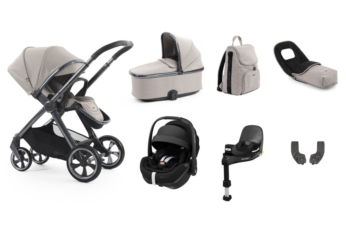 Babystyle Oyster 4 Luxury 7 Piece Travel System Bundle - Stone - For Your Little One