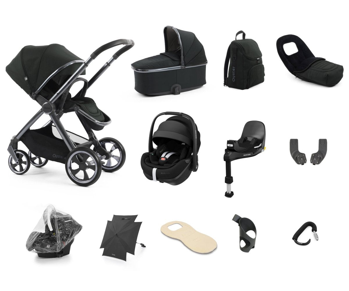 Babystyle Oyster 4 Ultimate 12 Piece Travel System Bundle - Black Olive - For Your Little One