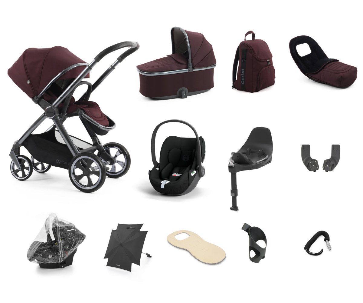 Babystyle Oyster 4 Ultimate 12 Piece Travel System Bundle - Mulberry - For Your Little One