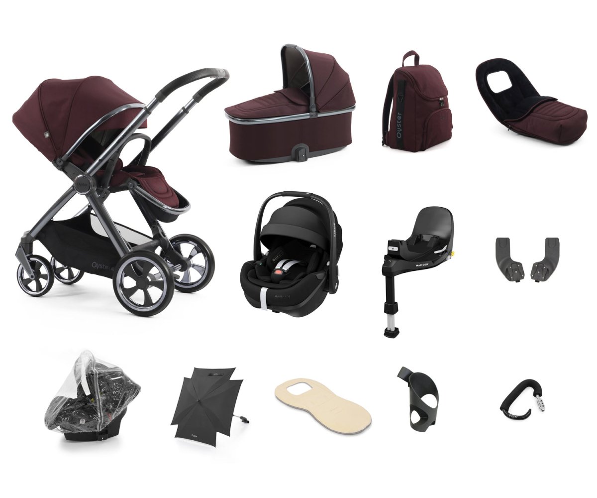 Babystyle Oyster 4 Ultimate 12 Piece Travel System Bundle - Mulberry - For Your Little One