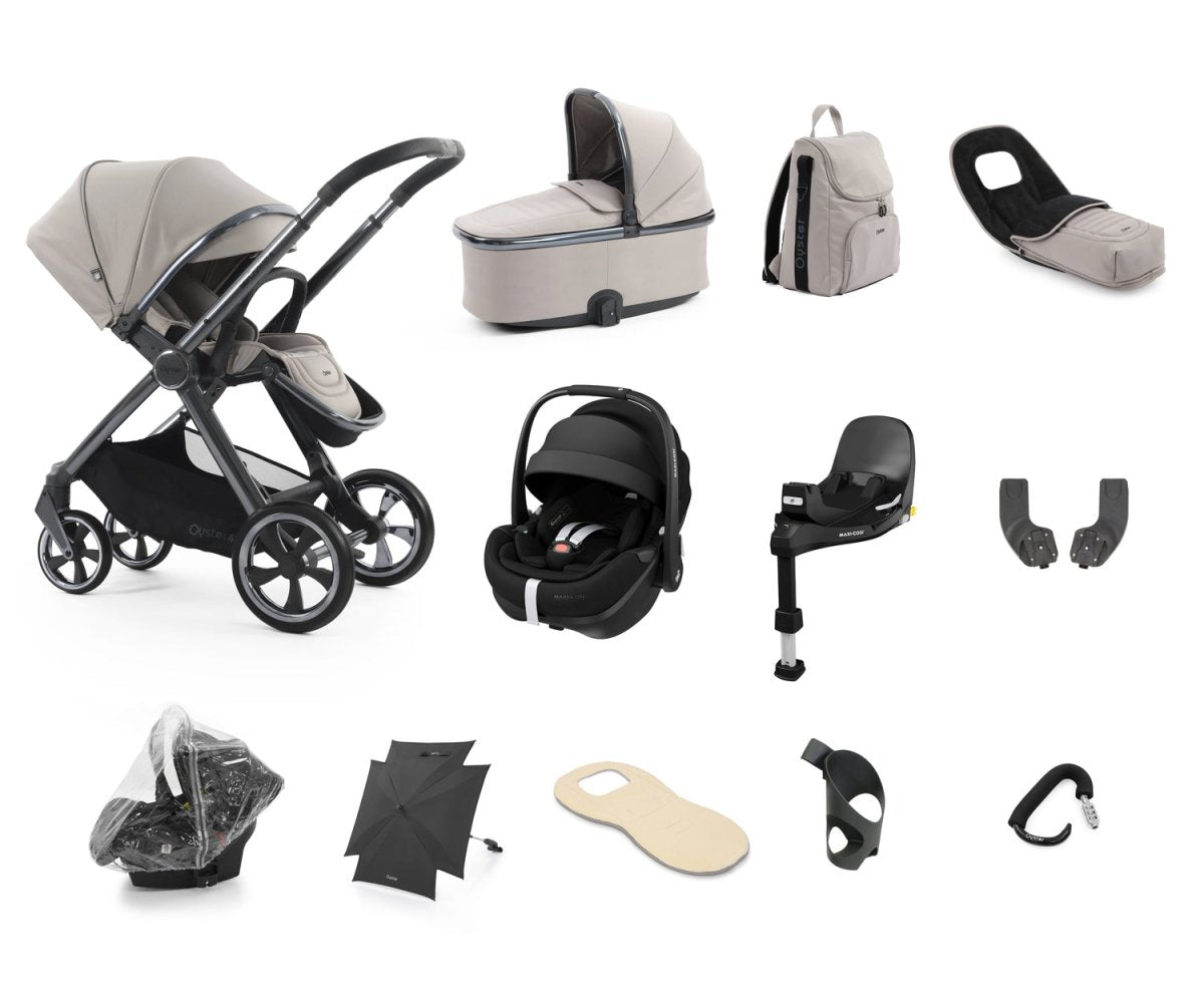 Babystyle Oyster 4 Ultimate 12 Piece Travel System Bundle - Stone - For Your Little One