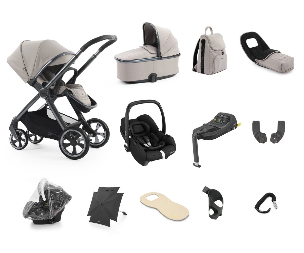 Babystyle Oyster 4 Ultimate 12 Piece Travel System Bundle - Stone - For Your Little One