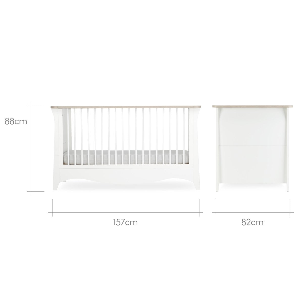 Cuddleco Clara Cot Bed - White & Ash - For Your Little One