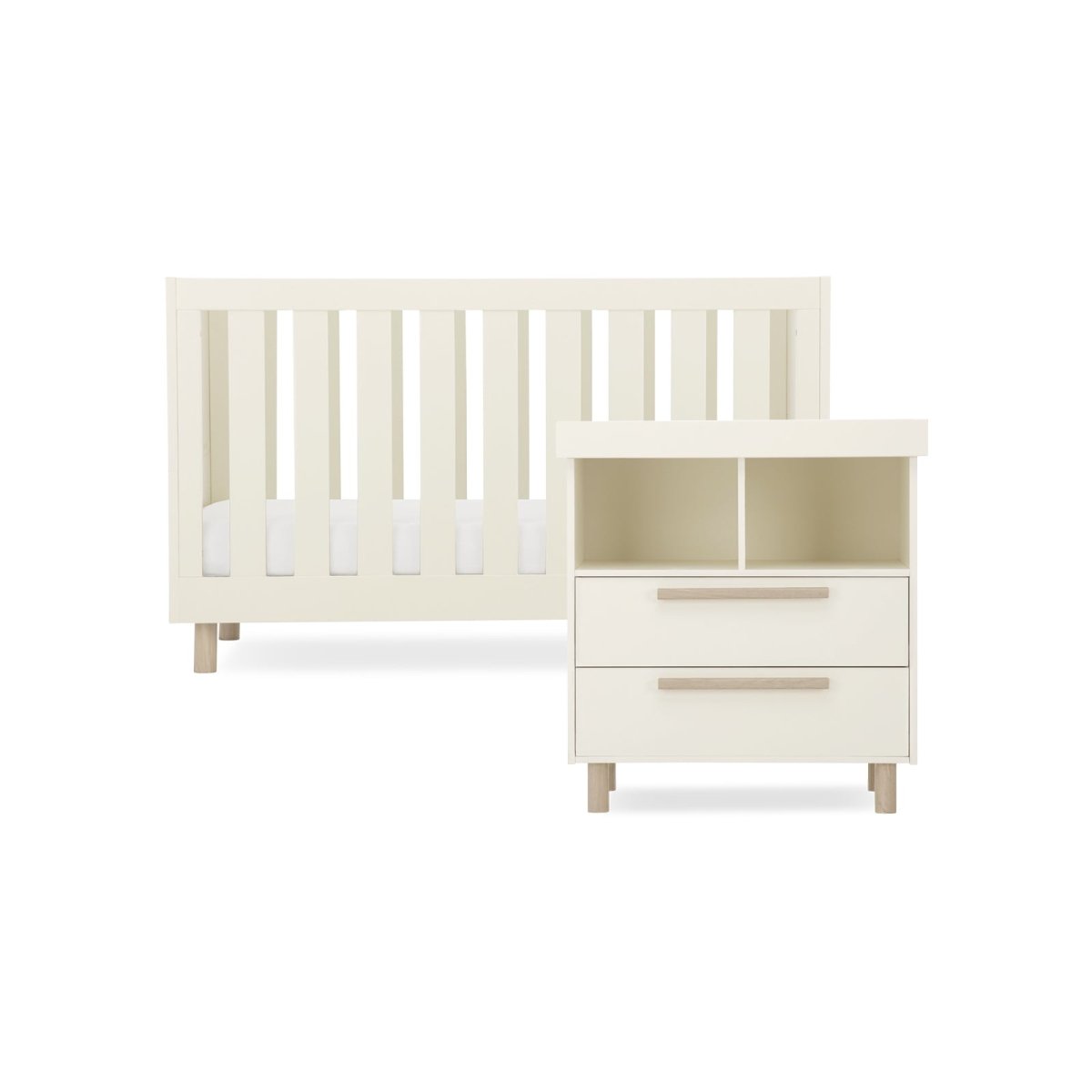 Cuddleco Harper 2 Piece Nursery Furniture Set - Cream & Ash - For Your Little One