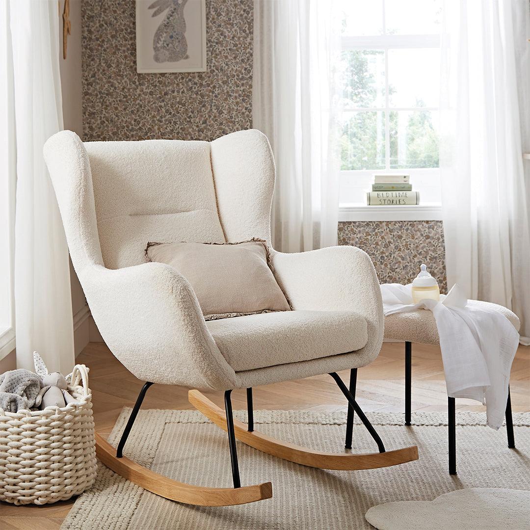 CuddleCo Marley Nursing Chair & Footstool - Teddy Off White - For Your Little One