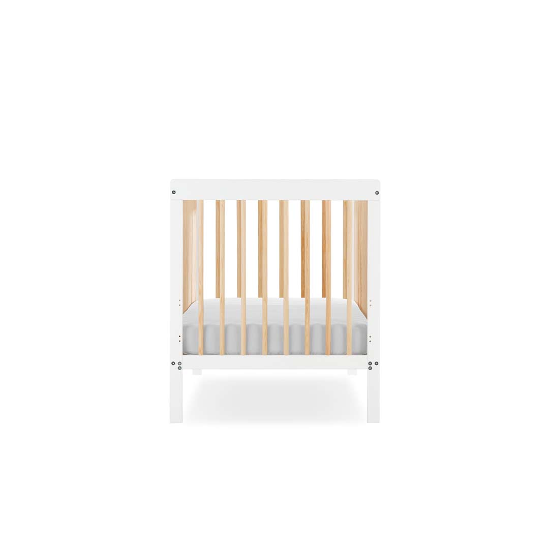 CuddleCo Nola 3 Piece Set Changer, Cot Bed + Clothes Rail - White/Natural - For Your Little One