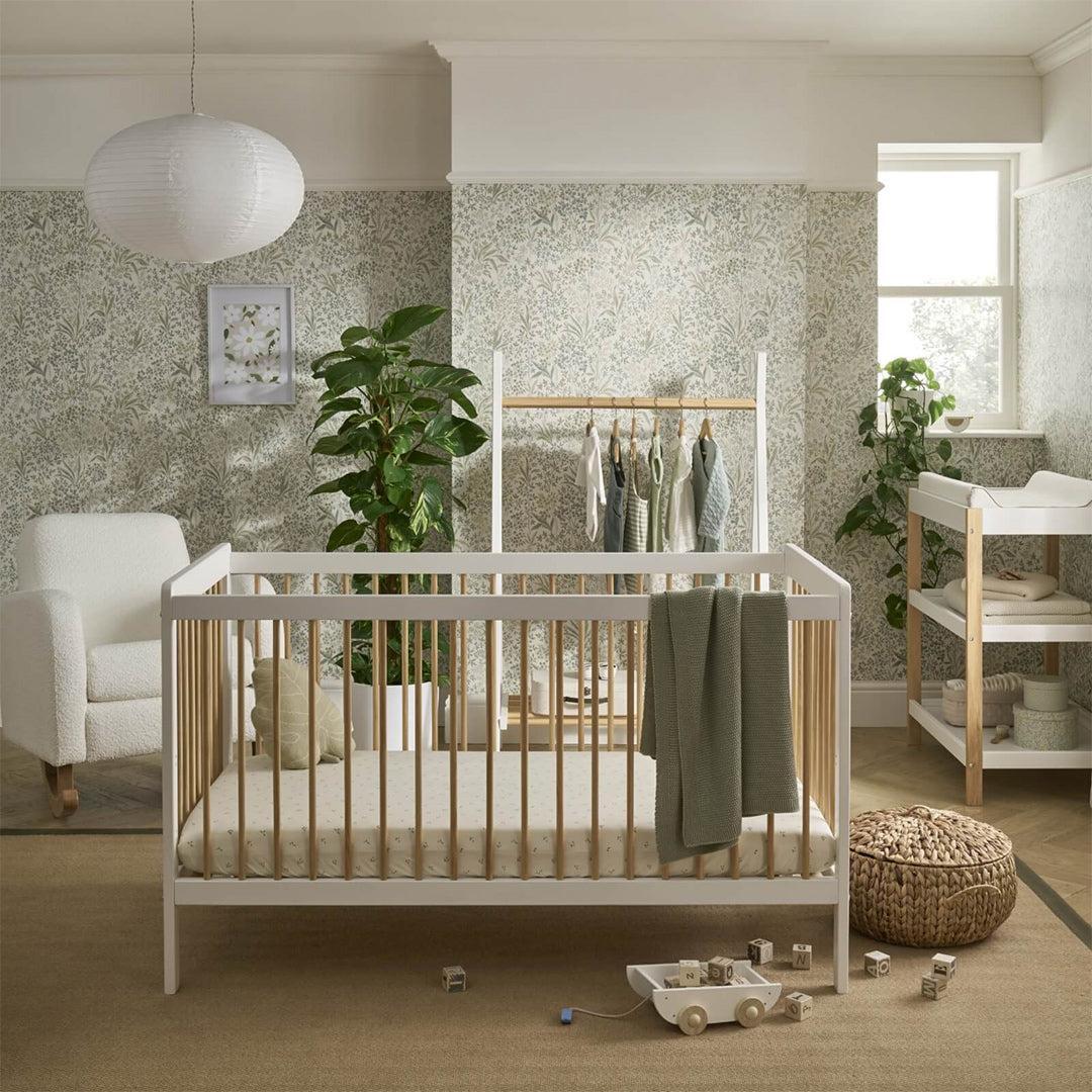 CuddleCo Nola Cot Bed - White/Natural - For Your Little One