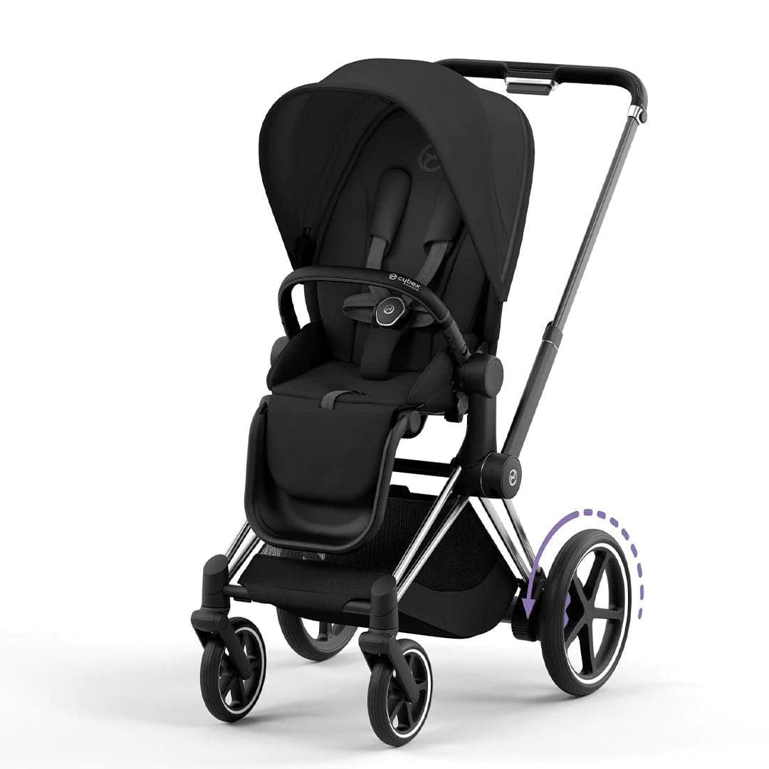 Cybex e-Priam Pushchair - Sepia Black - Sepia Black / Chrome & Black / No Carrycot | For Your Little One