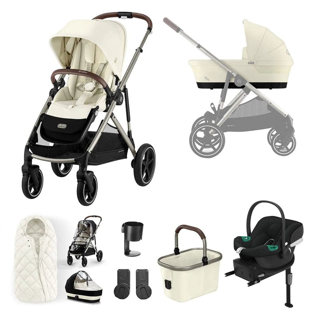 Cybex Gazelle S 10 Piece Comfort Travel System Bundle - Seashell Beige - For Your Little One