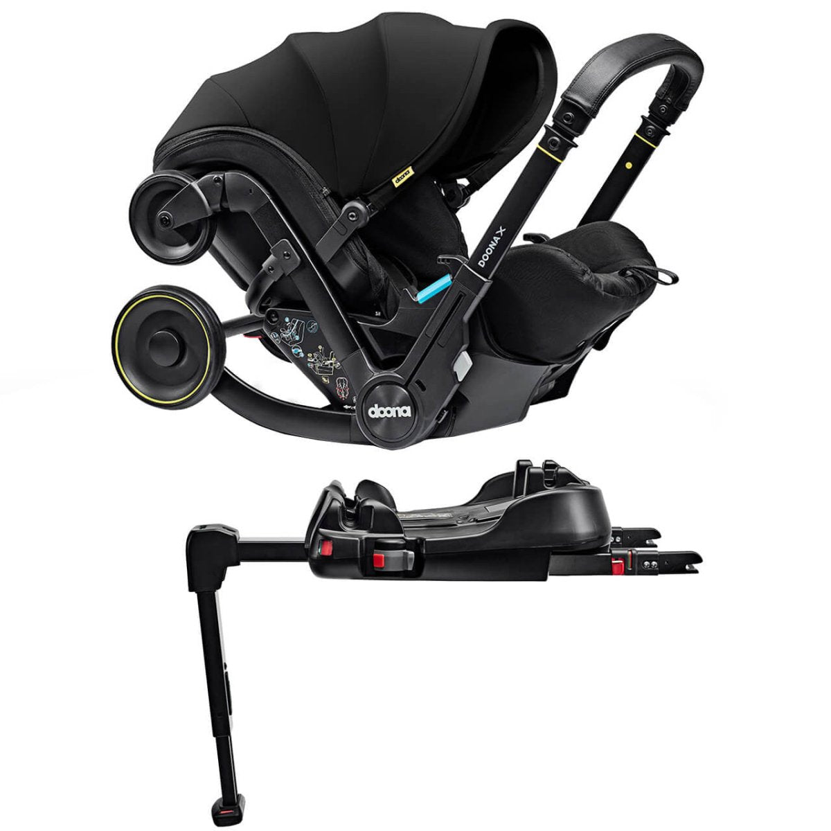 Doona X Car Seat & Stroller & Base Nitro Black - 3 Recline