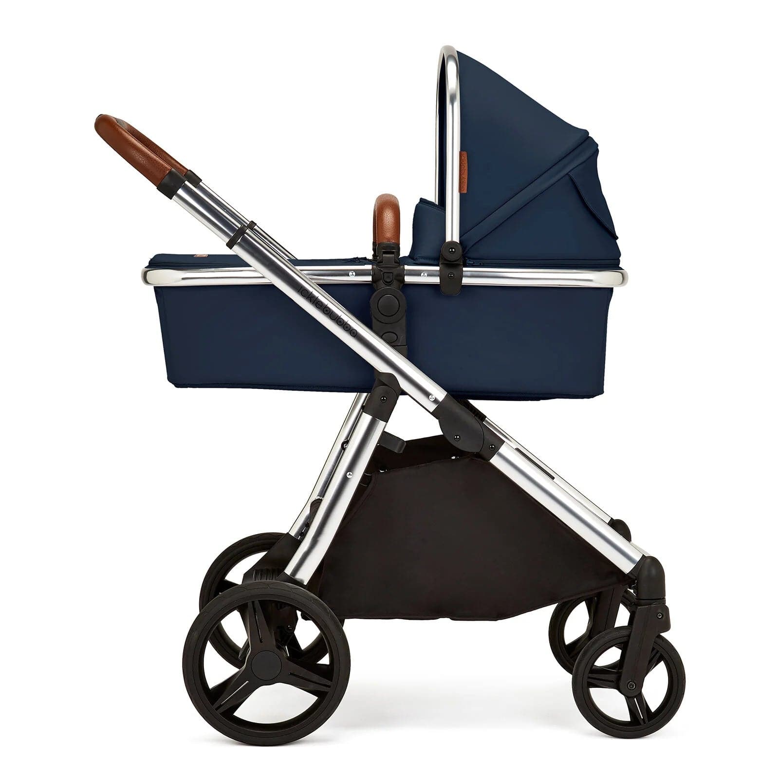 Ickle Bubba Eclipse 2 In 1 Carrycot & Pushchair - Chrome / Midnight Blue / Tan - | For Your Little One
