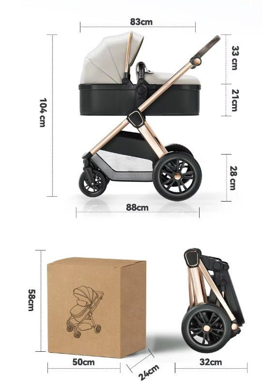 For Your Little One Cruise 3 In 1 Travel System With i - Size Car Seat - Dune Beige - For Your Little One