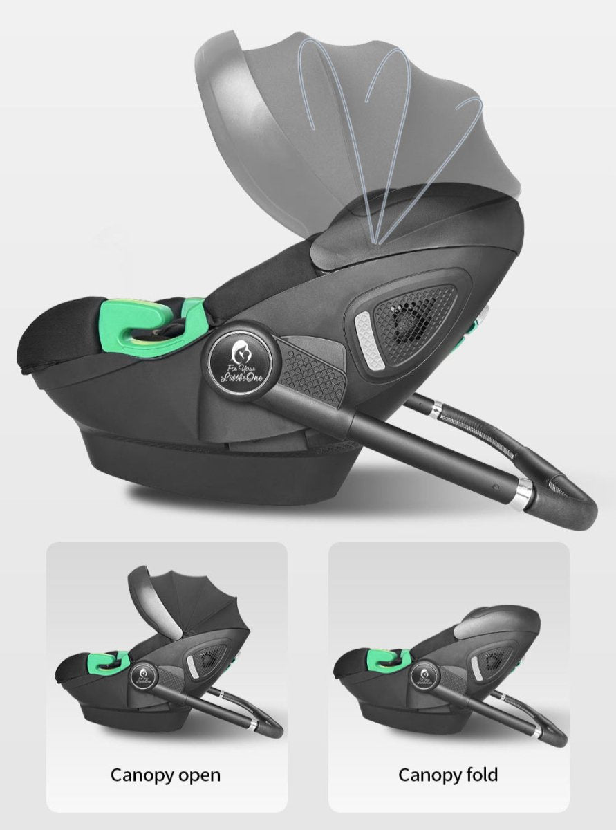 For Your Little One Qubi Infant Car Seat & Stroller & Base - Eclipse Black - For Your Little One