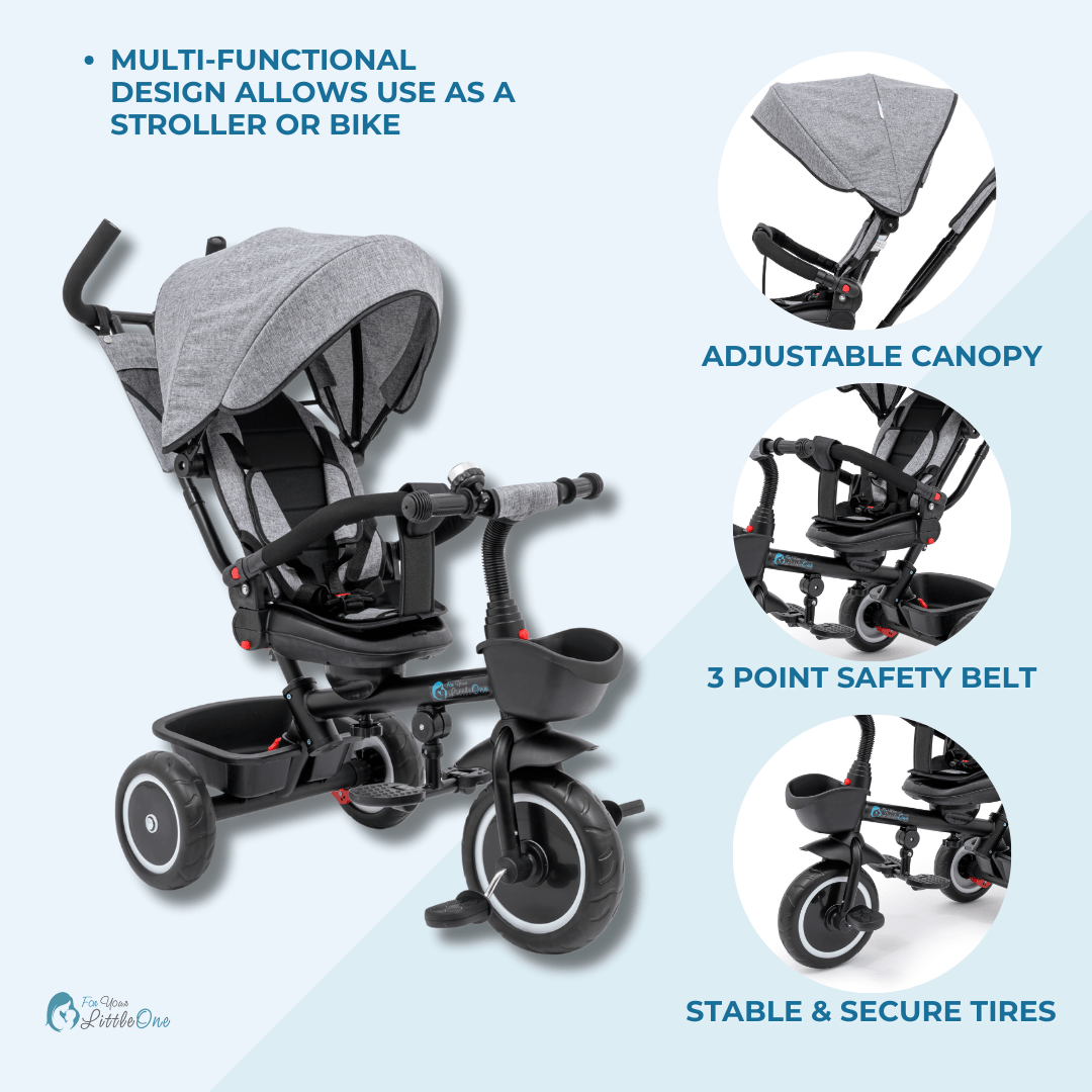 Foryourlittleone 6 in 1 Trike V3 - Blue (9 months - 5 years) - For Your Little One