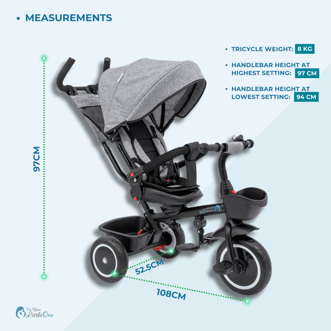 Foryourlittleone 6 in 1 Trike V3 - Blue (9 months - 5 years) - For Your Little One
